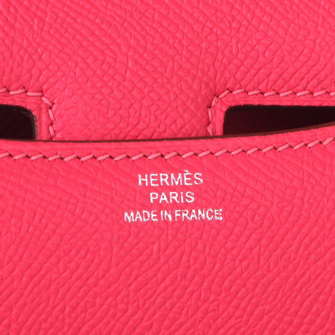 Hermès（爱马仕）Constace空姐包 极致粉 epsom皮 银扣 19cm