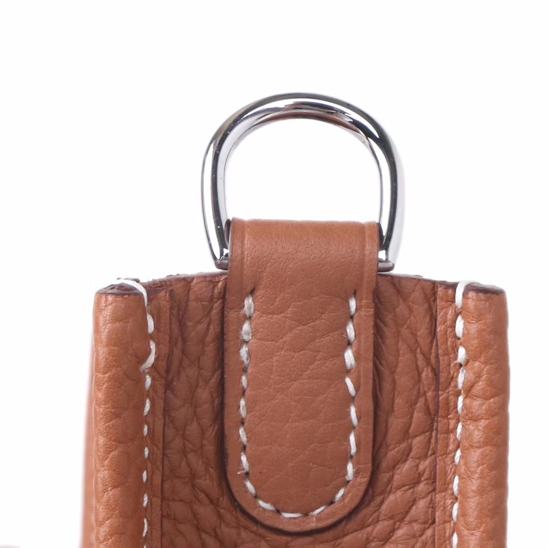 Hermès（爱马仕）mini evelyne 金棕色 银扣 togo 17cm