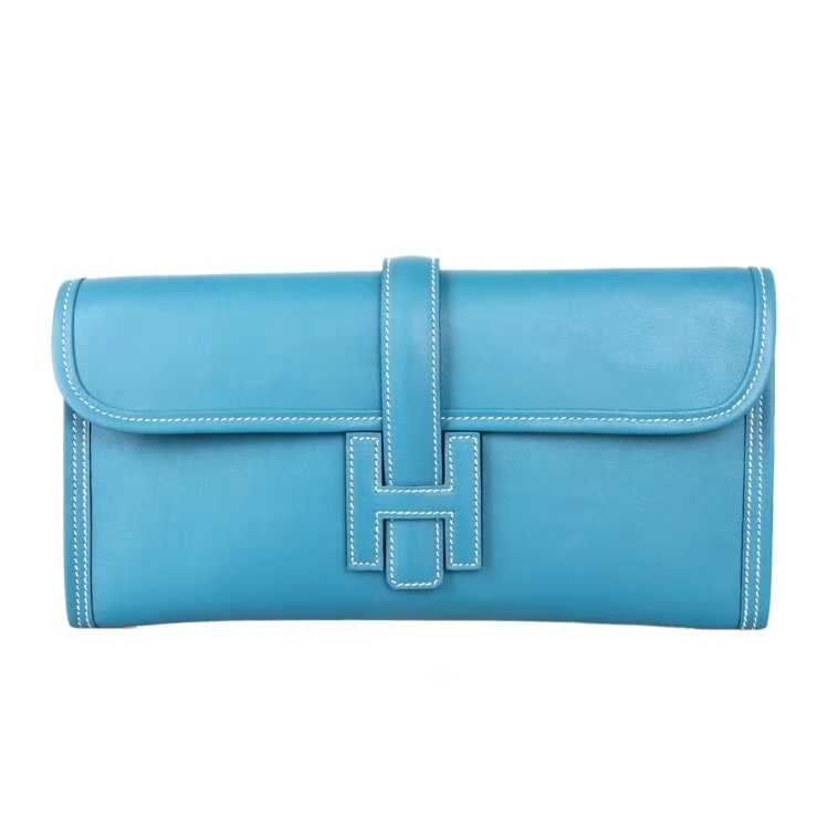 Hermès（爱马仕）Jige 手包 CK75牛仔蓝 epsom皮 28cm