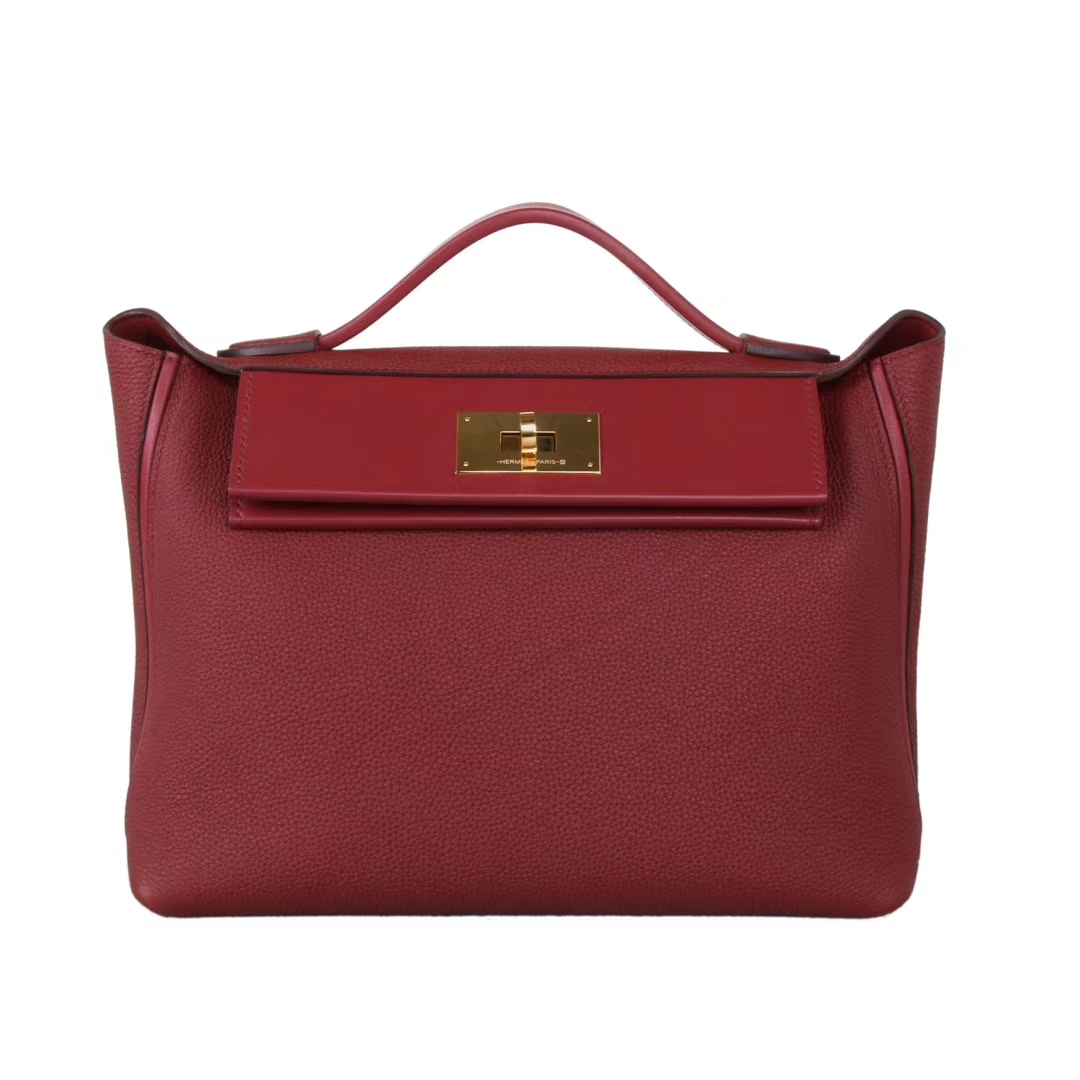 Hermès（爱马仕）Kelly2424 酒红色 togo 金扣 29cm