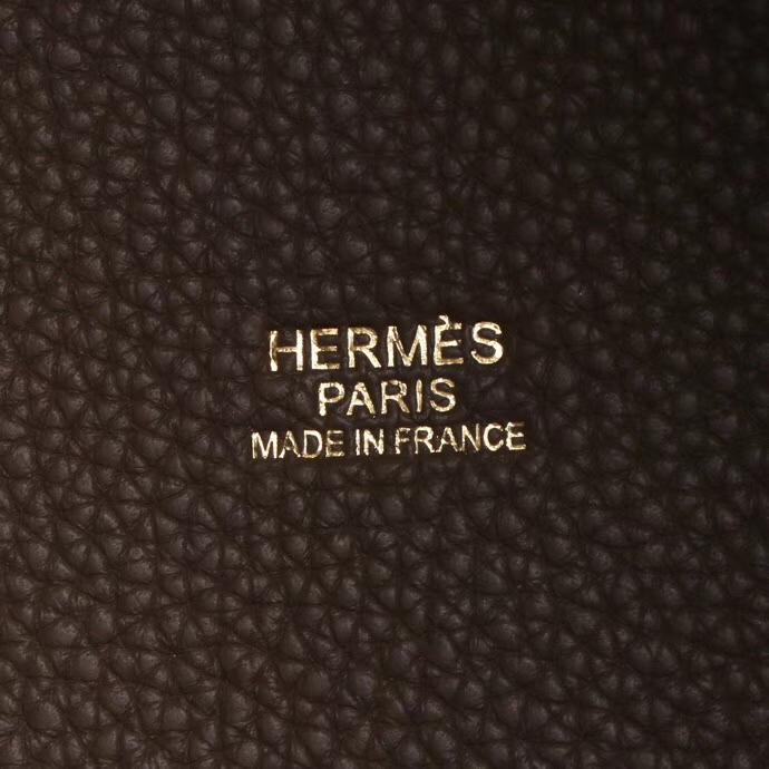 Hermès（爱马仕）Picotin菜篮包 CK18大象灰 手柄内拼9O那不勒斯黄 TOGO 金扣