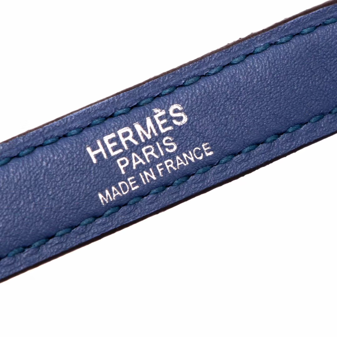 Hermès（爱马仕）Kelly2424 玛瑙蓝 原厂御用顶级小牛皮拼Swift皮 Togo 银扣 29cm