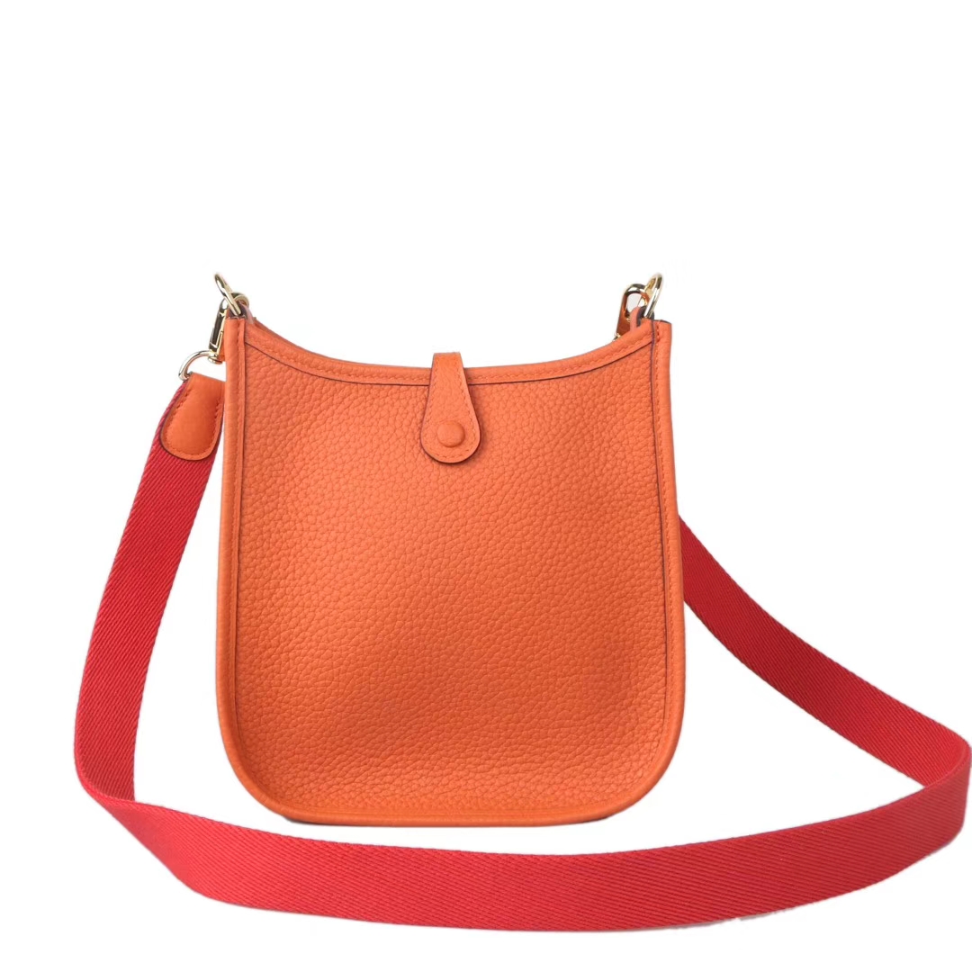 Hermès（爱马仕）mini evelyne 橙色 银扣 togo 17cm