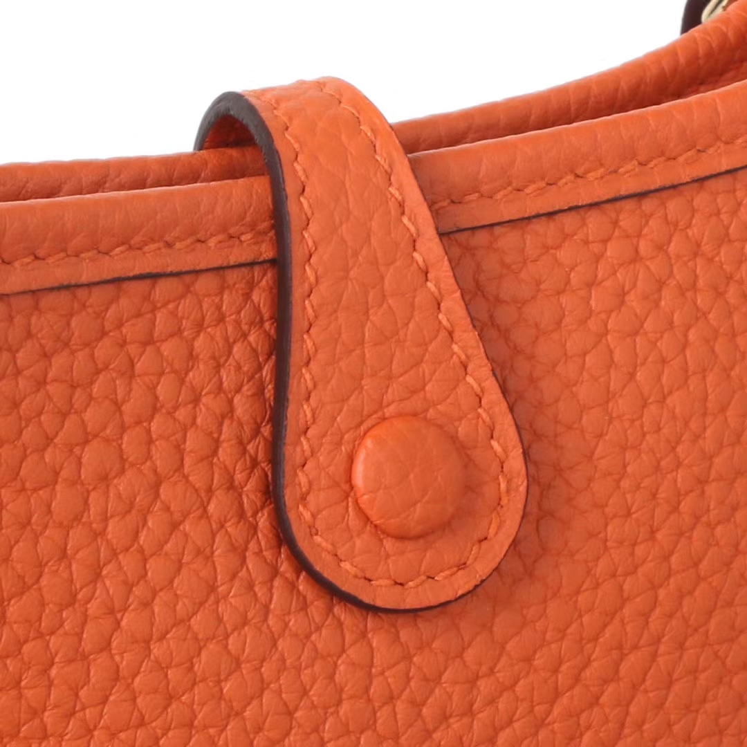 Hermès（爱马仕）mini evelyne 橙色 银扣 togo 17cm