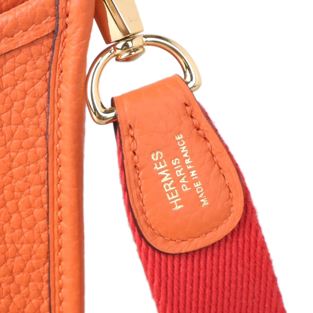 Hermès（爱马仕）mini evelyne 橙色 银扣 togo 17cm