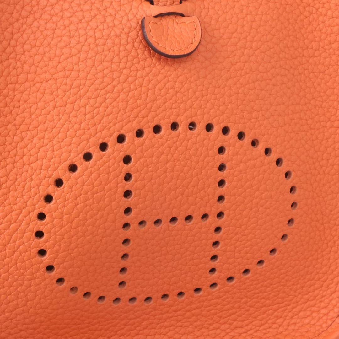 Hermès（爱马仕）mini evelyne 橙色 银扣 togo 17cm