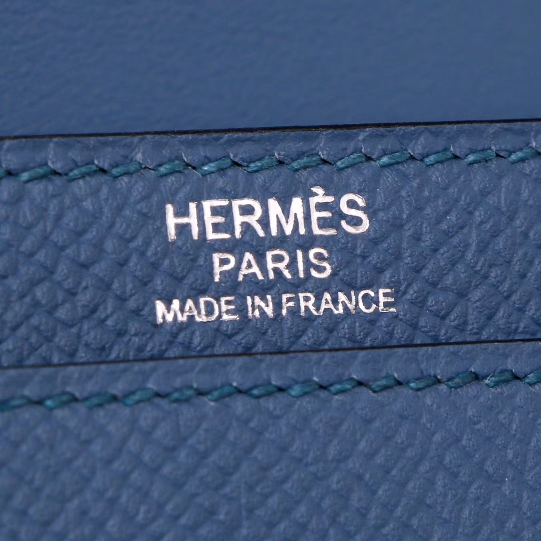 Hermès（爱马仕）Verrou锁链包插销包 玛瑙蓝 原厂御用Epsom 银扣 17cm