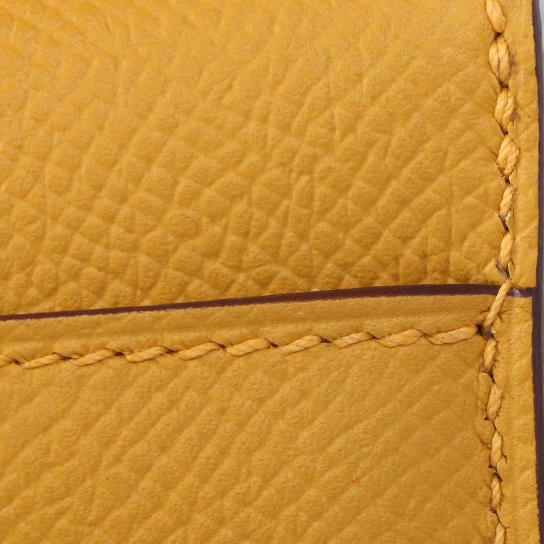Hermès（爱马仕）Verrou锁链包插销包 琥珀黄 原厂御用Epsom皮 银扣 17cm