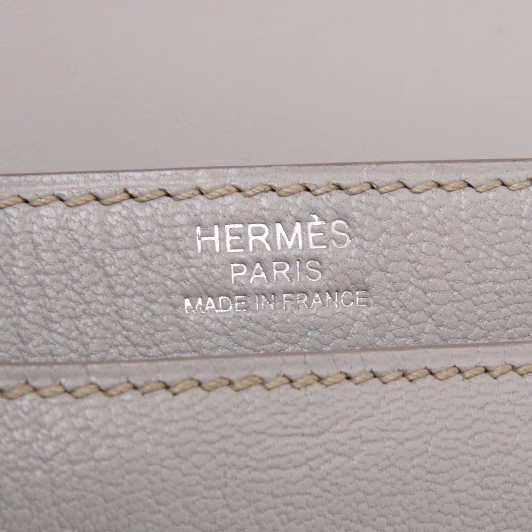 Hermès（爱马仕）Verrou锁链包插销包 珍珠灰 原厂羊皮 银扣 17cm