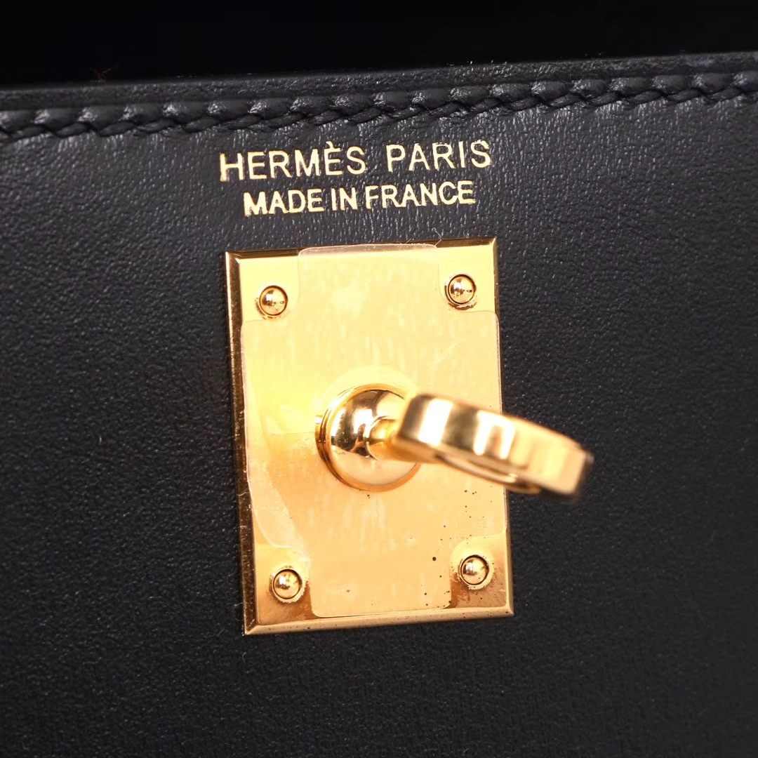 Hermès（爱马仕）Minikelly迷你凯莉 二代 黑色 金扣 原厂御用Box皮
