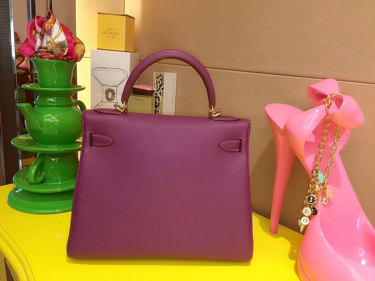 Hermès（爱马仕）Kelly 25CM 金扣  海葵紫 Togo