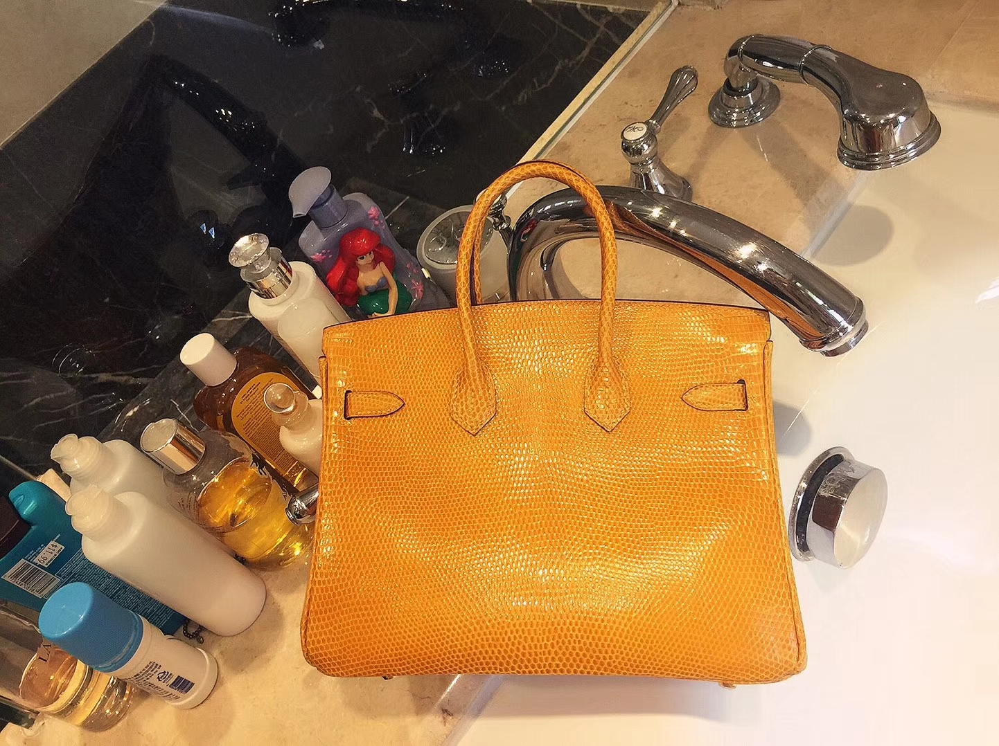 Hermès（爱马仕）Birkin 25 金扣 太阳黄 蜥蜴皮