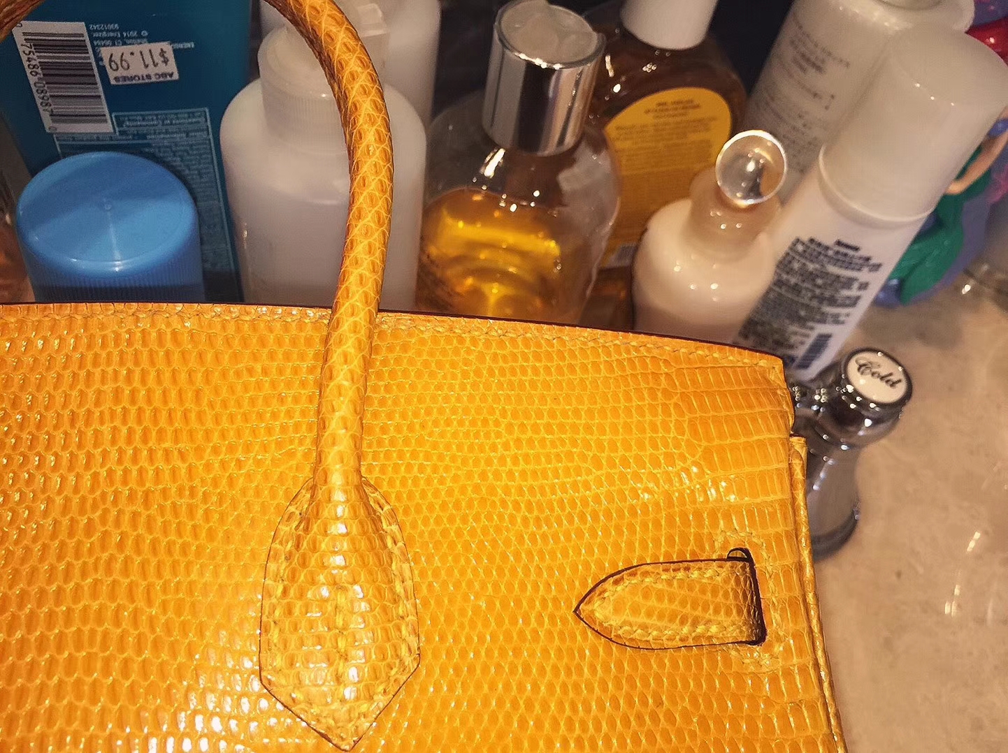 Hermès（爱马仕）Birkin 25 金扣 太阳黄 蜥蜴皮