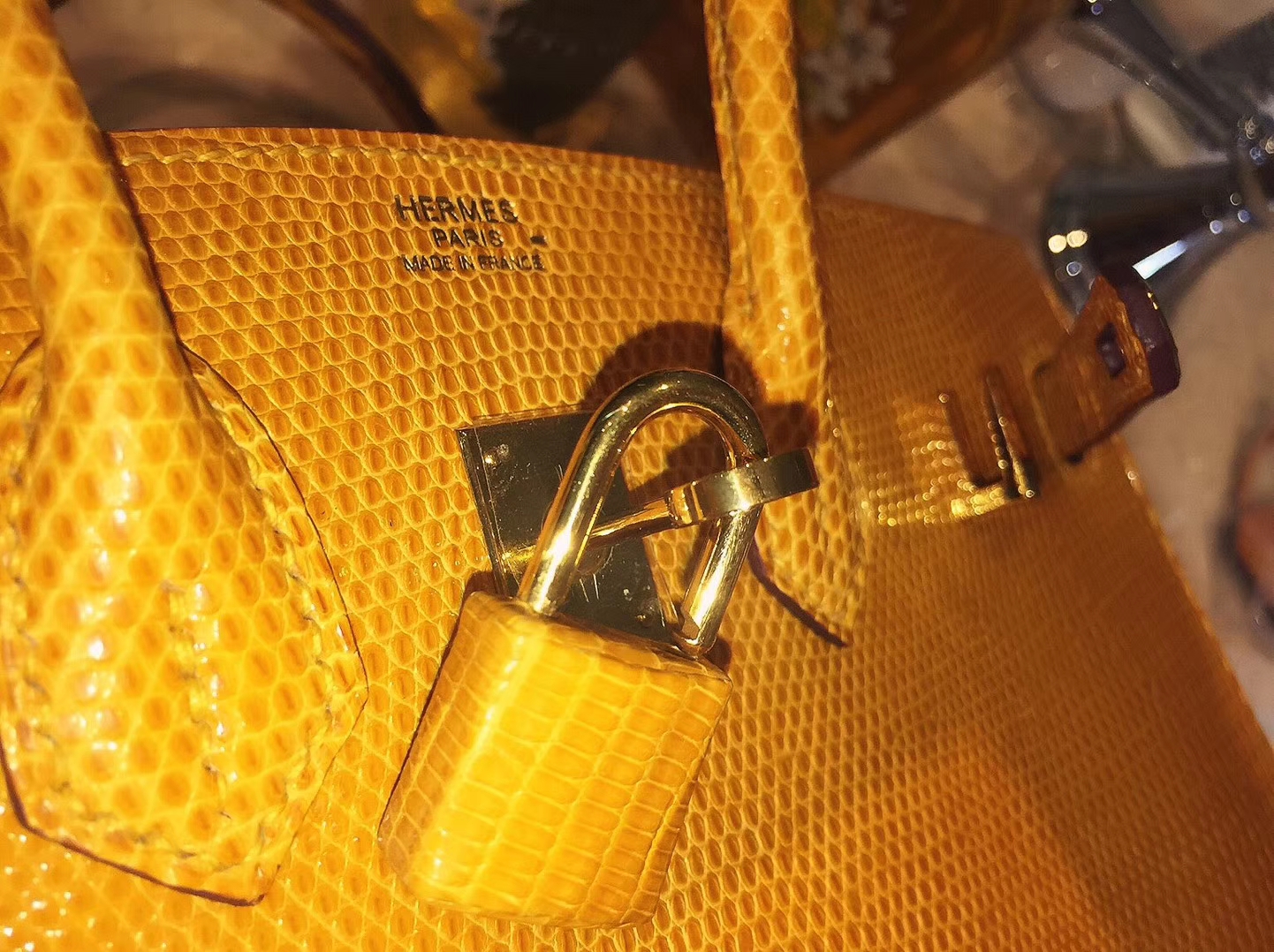 Hermès（爱马仕）Birkin 25 金扣 太阳黄 蜥蜴皮