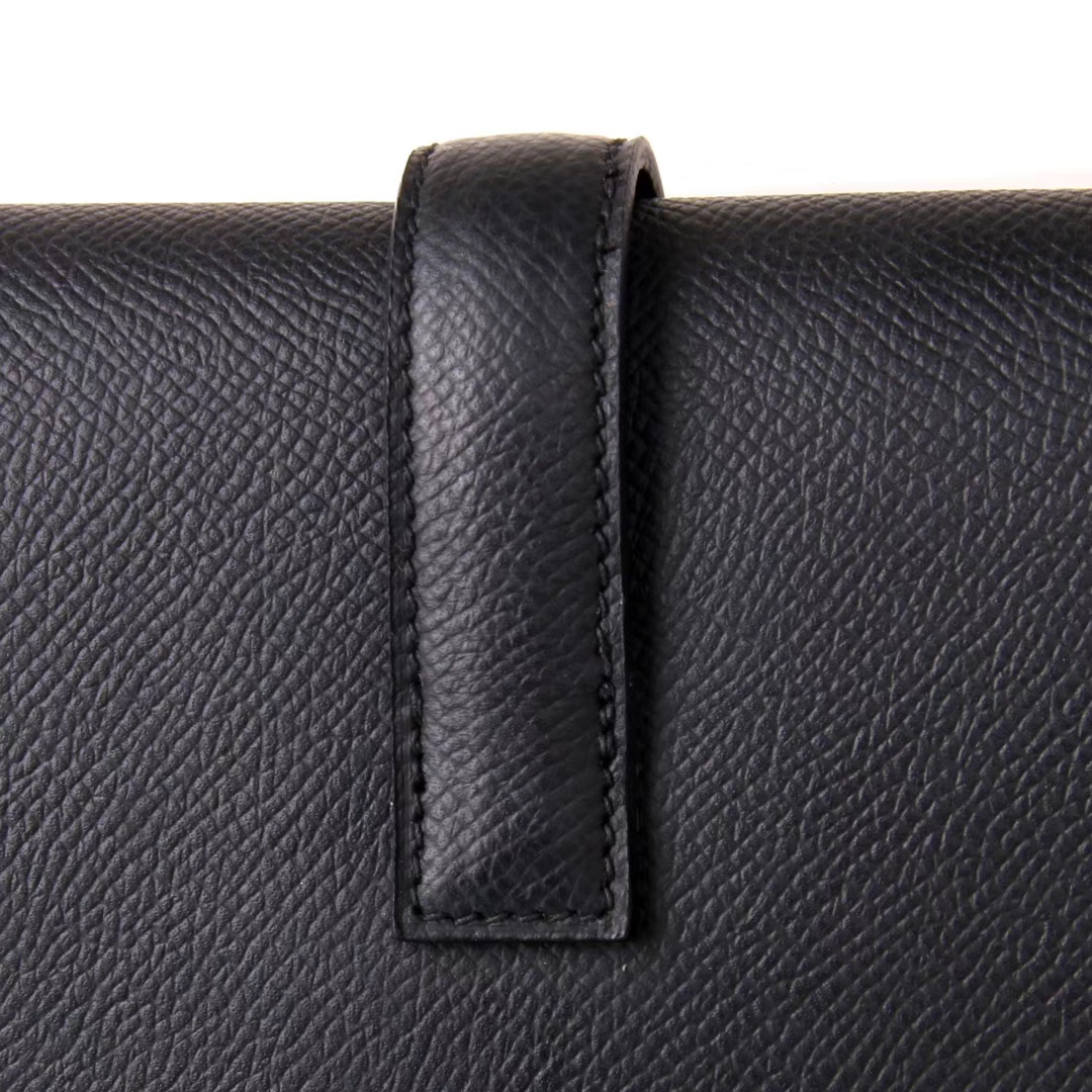 Hermès（爱马仕）Jige 手包  黑色 原厂御用epsom皮 22cm