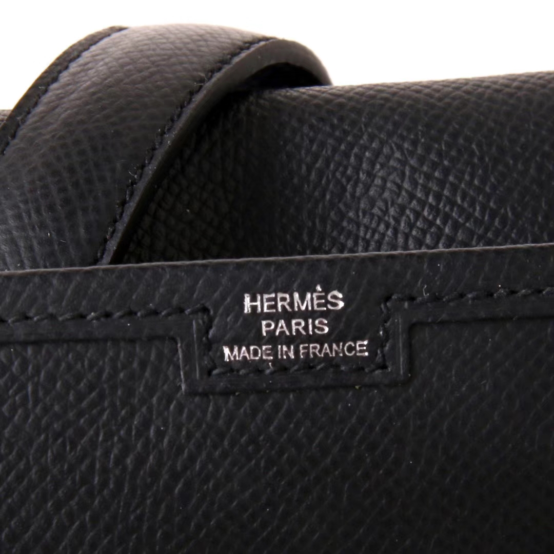 Hermès（爱马仕）Jige 手包  黑色 原厂御用epsom皮 22cm