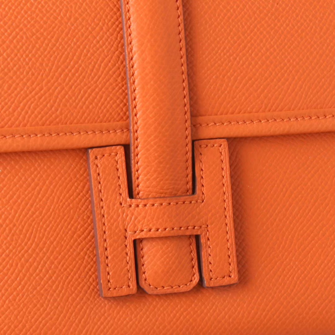 Hermès（爱马仕）Jige 手包 橙色 原厂御用epsom皮 22cm