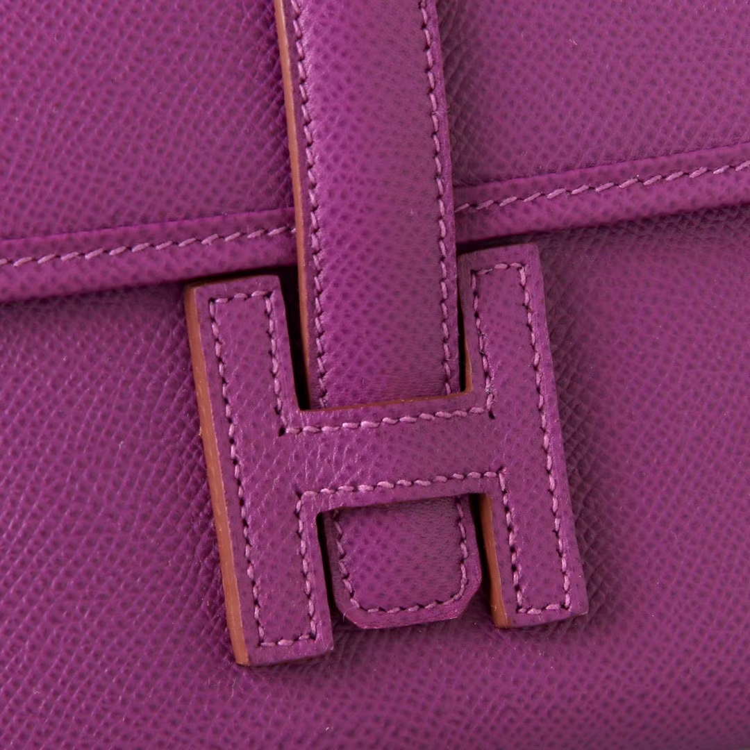 Hermès（爱马仕）Jige 手包 海葵紫 原厂御用epsom皮 22cm