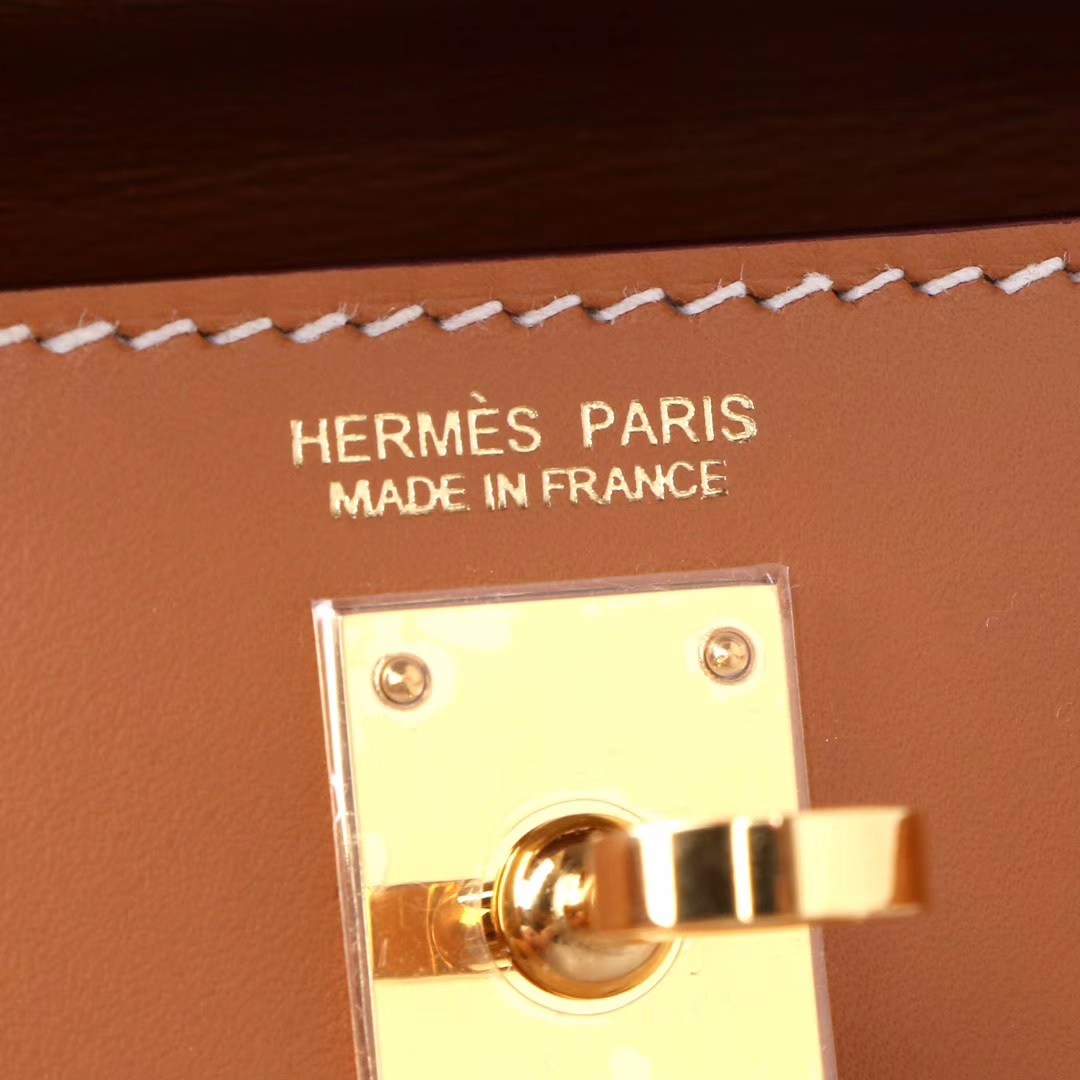 Hermès（爱马仕）mini Kelly二代 金棕色 金扣 Box皮