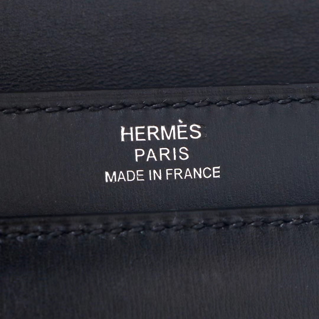 Hermès（爱马仕）Verrou锁链插销包 黑色 Box皮 银扣 19cm