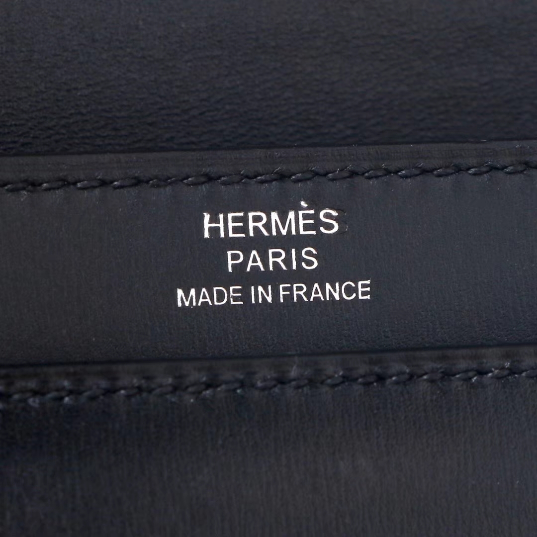 Hermès（爱马仕）Verrou锁链插销包 黑色 Box皮 银扣 19cm