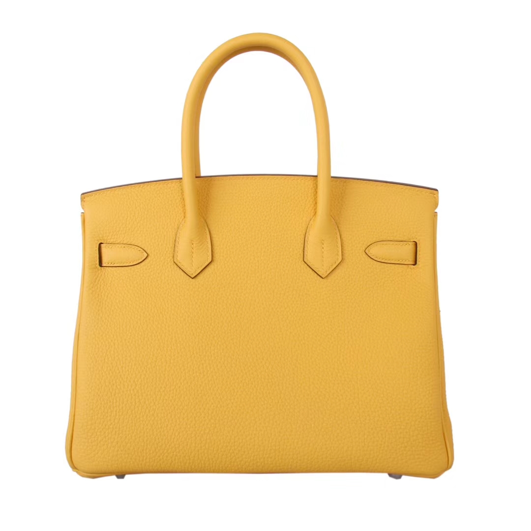 Hermès（爱马仕）Birkin 铂金包 柠檬黄 Togo 银扣 30cm