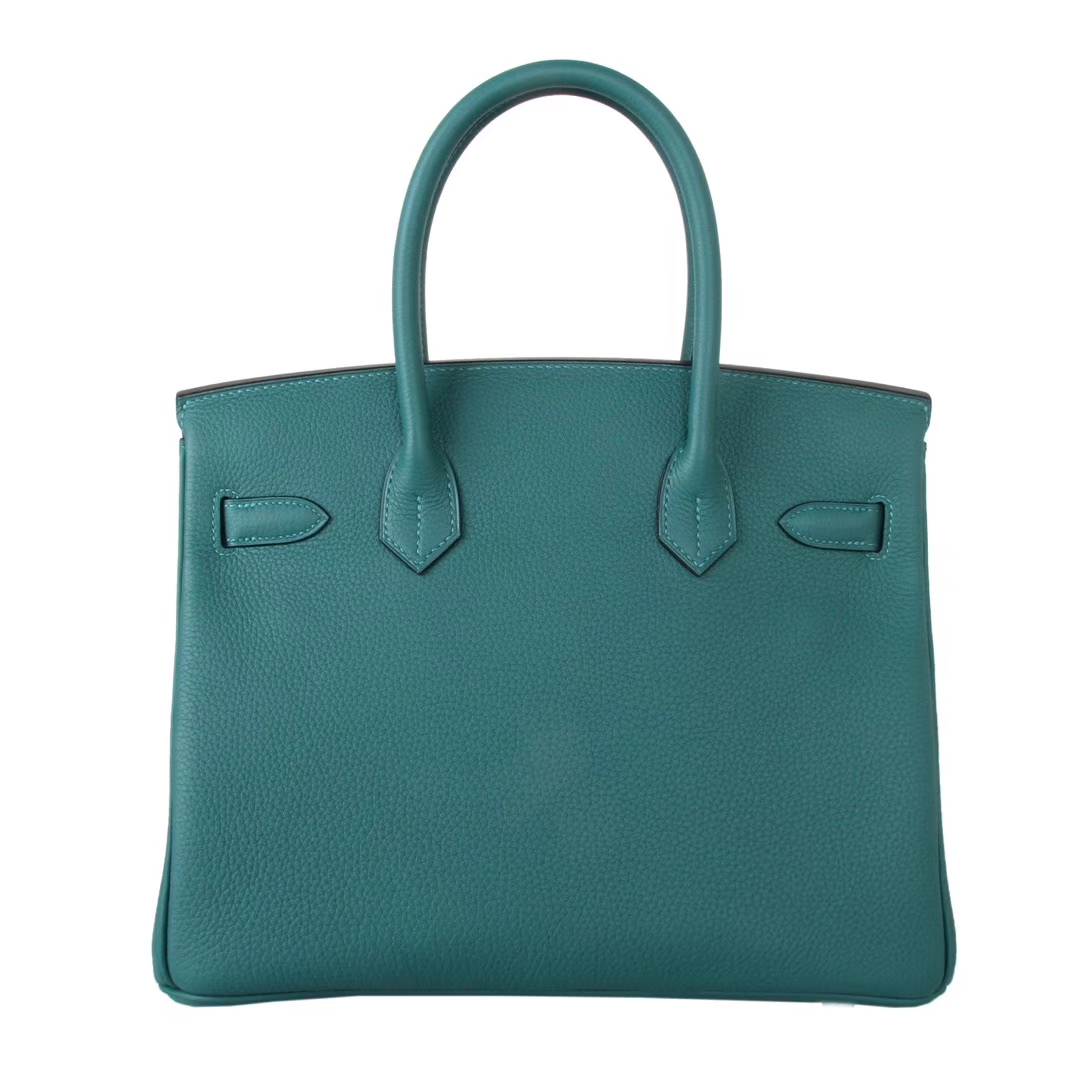 Hermès（爱马仕）Birkin 铂金包 孔雀绿 Togo 银扣 30cm