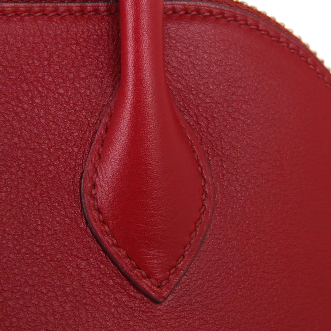Hermès（爱马仕）bolid保龄包 石榴红 原厂御用Swift皮 Togo 银扣 28cm