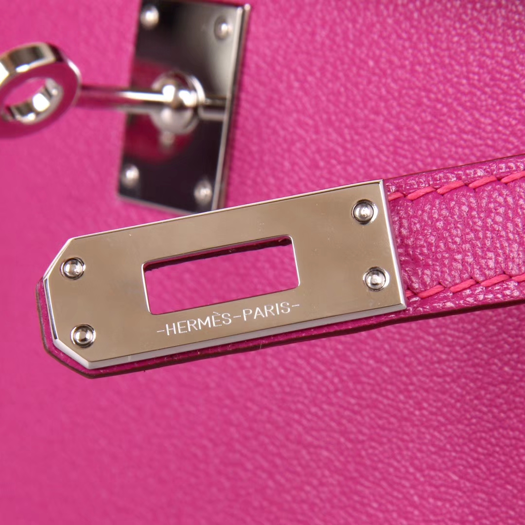 Hermès（爱马仕）mini Kelly 迷你凯莉 玫瑰紫 原厂御用羊皮 银扣 二代