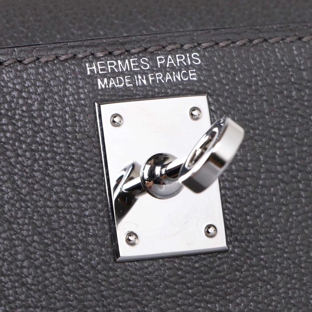 Hermès（爱马仕）mini Kelly 迷你凯莉 锡器灰 原厂御用羊皮 银扣 二代
