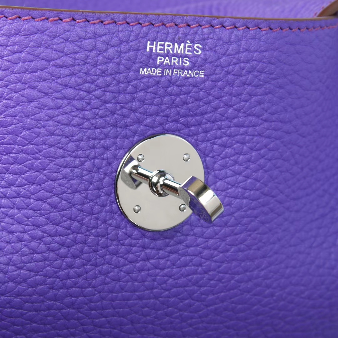 Hermès（爱马仕）Lindy琳迪包 梦幻紫 银扣 Togo 30CM