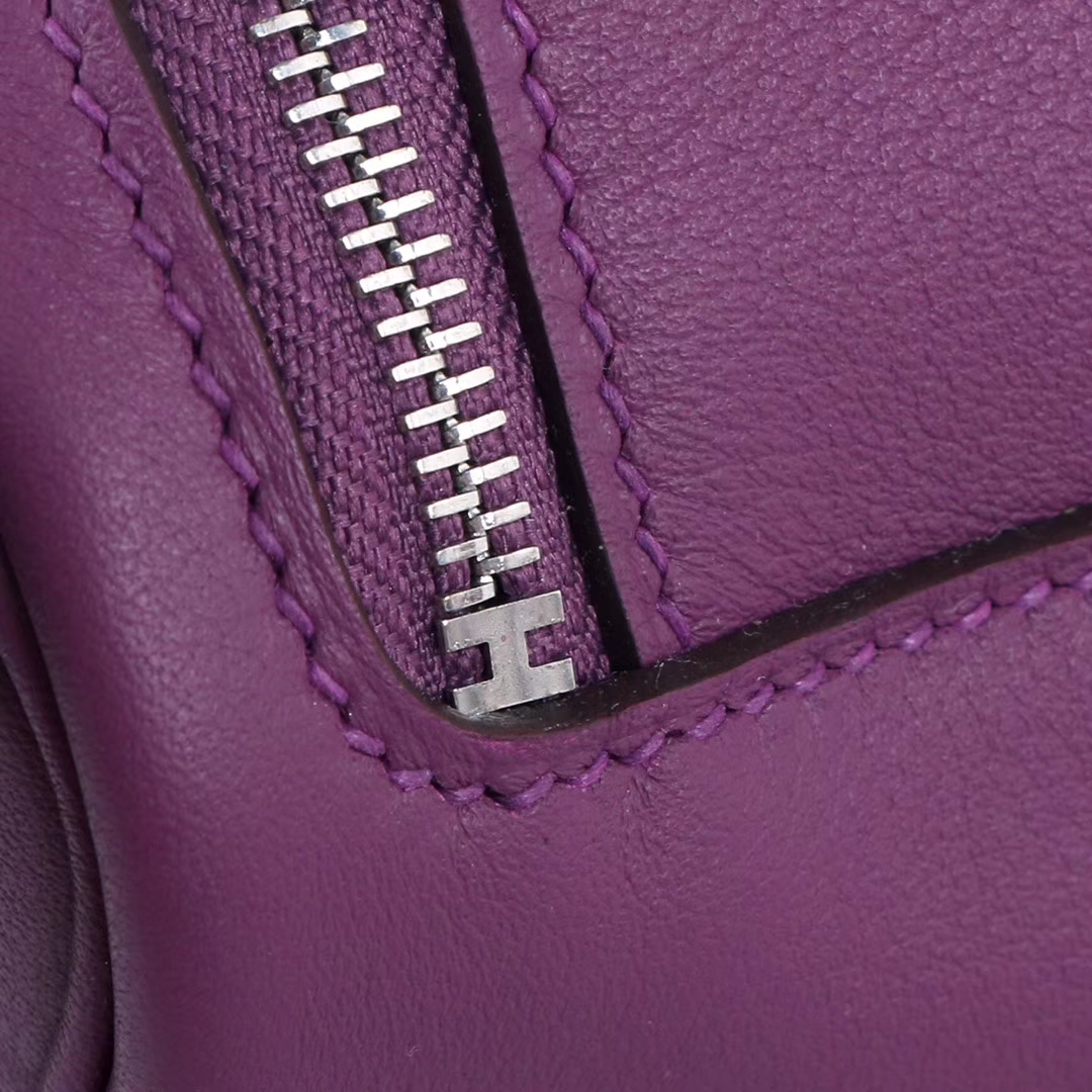 Hermès（爱马仕）mini lindy 迷你琳迪包 海葵紫 Togo 银扣 20cm