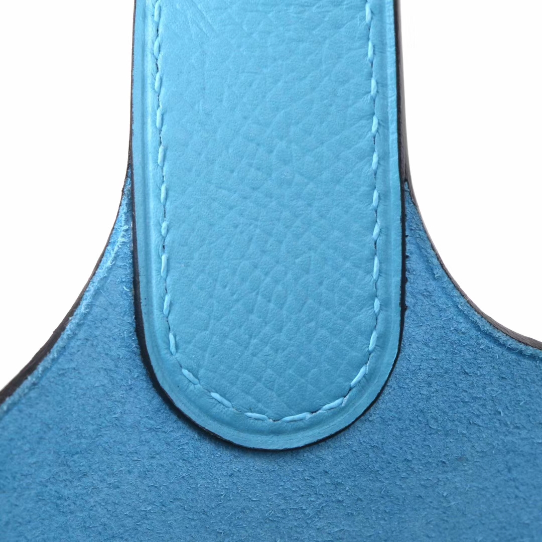 Hermès（爱马仕）Picotin 菜篮包 编织系列 微风蓝 原厂御用epsom皮 银扣 18cm