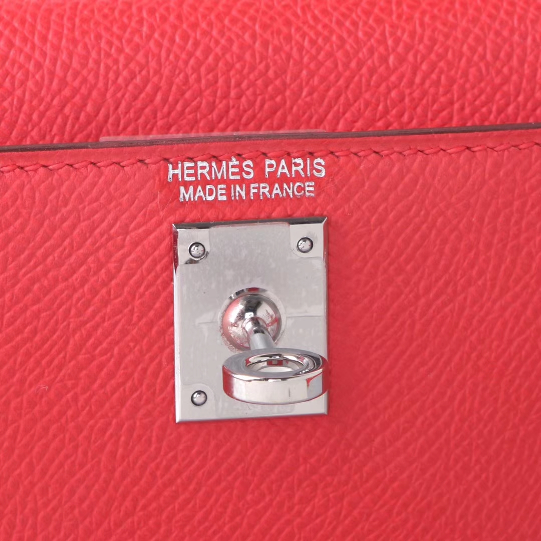 Hermès（爱马仕）mini Kelly 迷你凯莉 番茄红 银扣 原厂Epsom皮 二代