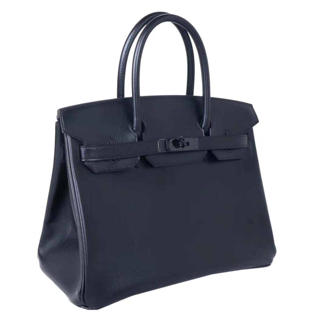 Hermès（爱马仕）birkin 黑色 box皮 so block 黑银扣 30cm