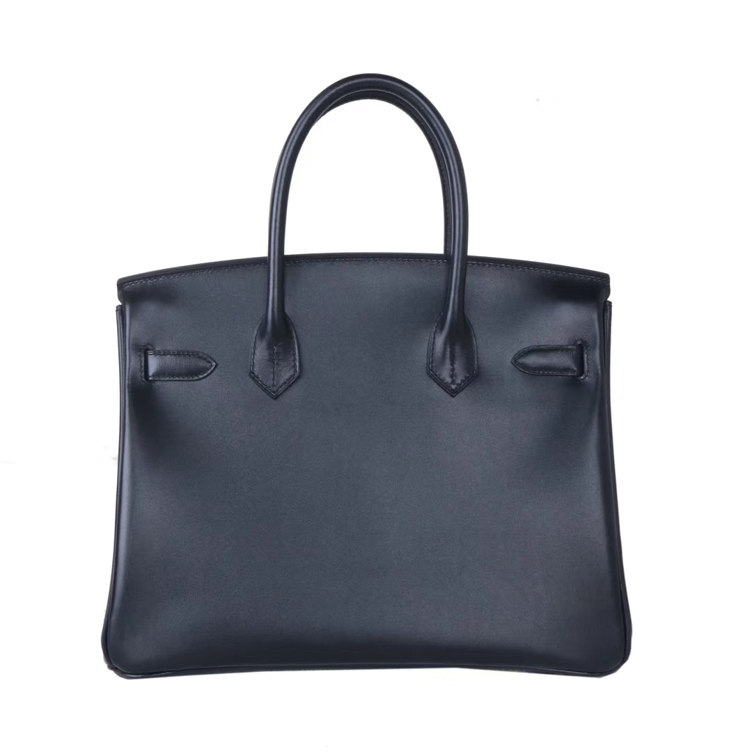 Hermès（爱马仕）birkin 黑色 box皮 so block 黑银扣 30cm