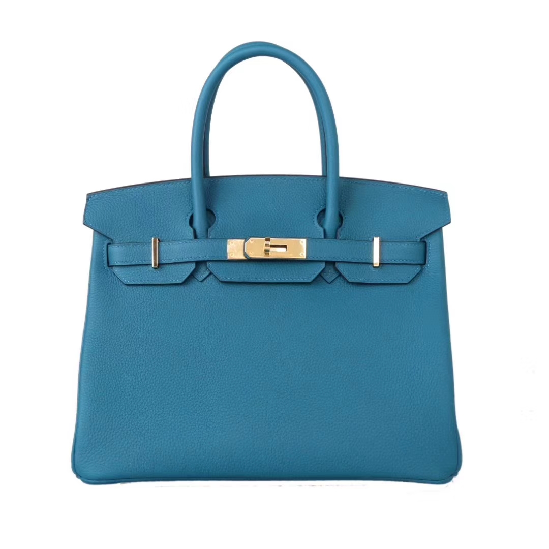 Hermès（爱马仕）2019新色严选 birkin 铂金包 W0博斯普鲁斯绿 togo 金扣 30cm