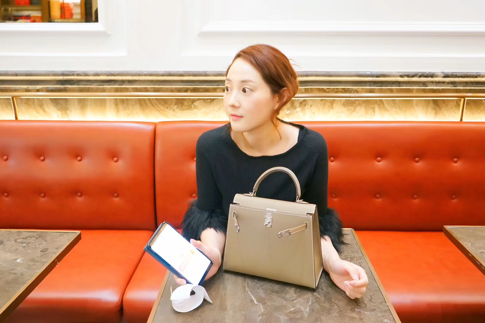 Hermès（爱马仕）kelly 凯莉包 大象灰 原厂Epsom皮 银扣 25cm