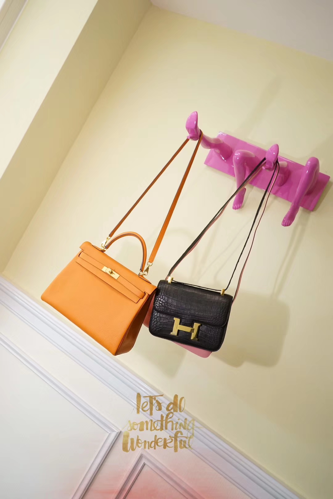 Hermès（爱马仕）kelly 凯莉包 橙色 原厂Epsom皮 银扣 28cm