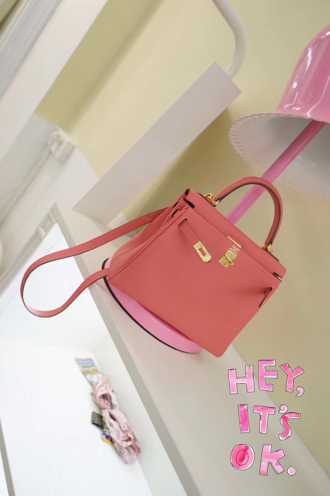 Hermès（爱马仕）kelly 凯莉包 唇膏粉 原厂Epsom皮 银扣 28cm