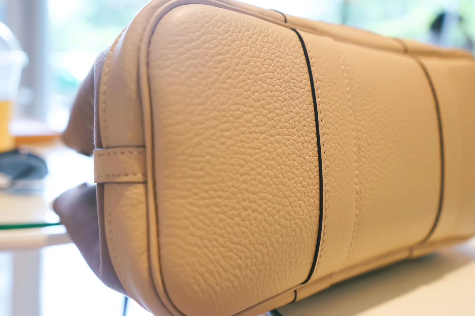 Hermès（爱马仕）garden party 花园包 斑鸠灰togo拼大象灰帆布 30CM