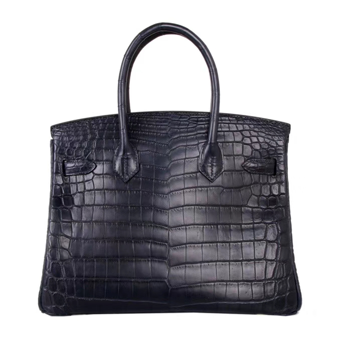 Hermès（爱马仕）birkin 铂金包 深海蓝 哑光鳄鱼 金扣 30cm