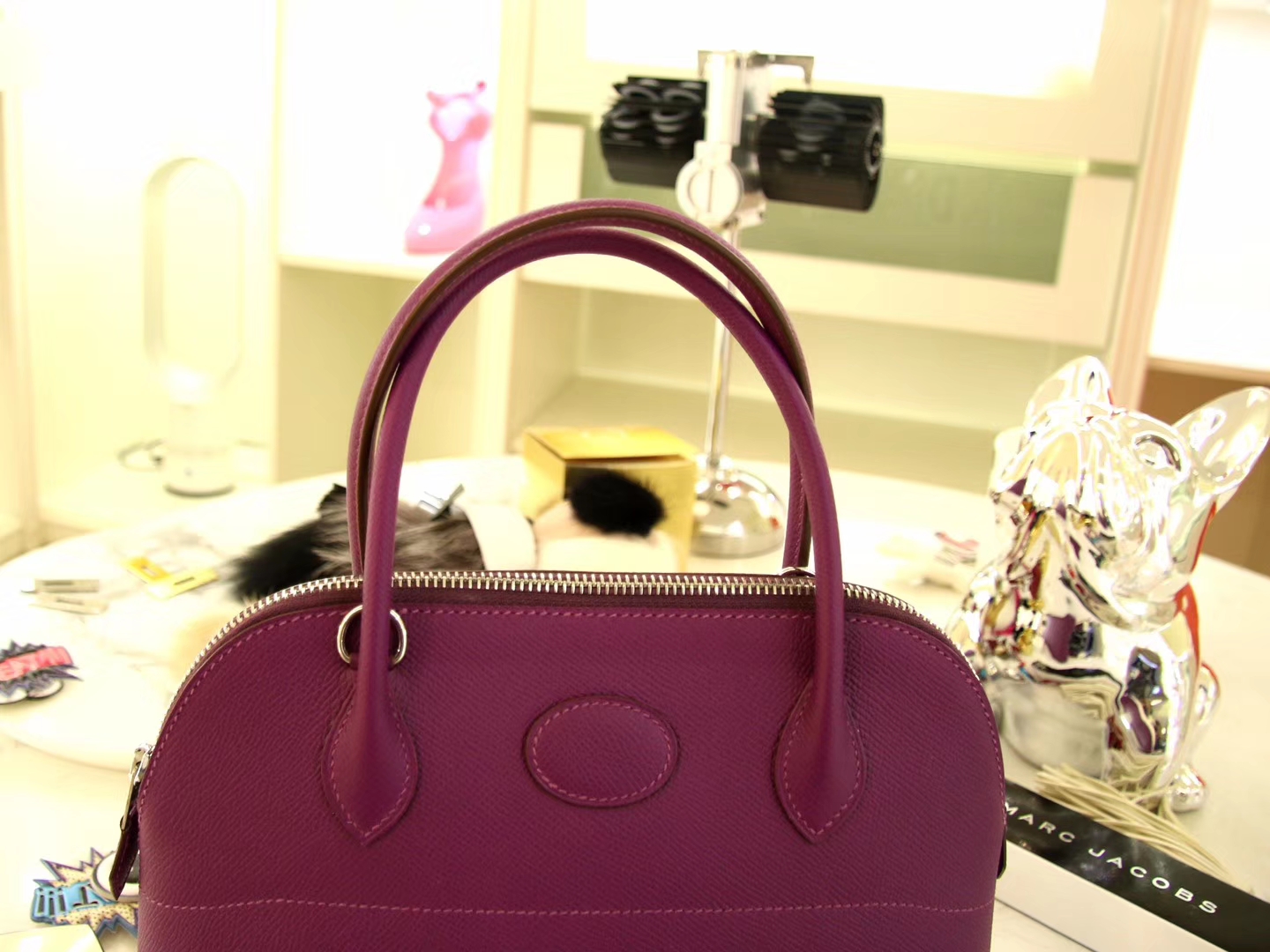 Hermès（爱马仕）bolid保龄球 海葵紫 原厂御用Epsom皮 28cm