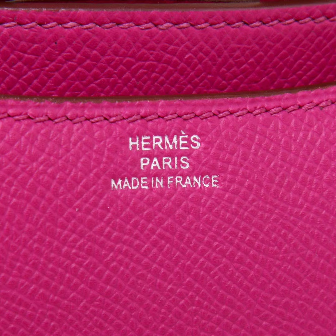 Hermès（爱马仕）Constace空姐包 原厂御用epsom 极致粉 银扣 19cm