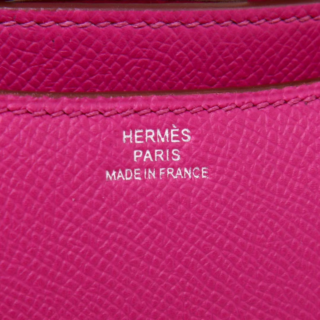 Hermès（爱马仕）Constace空姐包 原厂御用epsom 极致粉 银扣 19cm