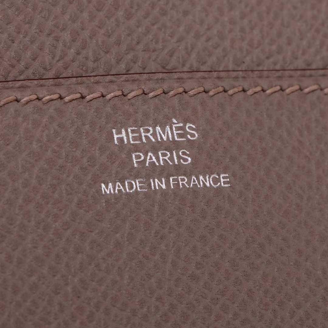 Hermès（爱马仕）大康钱夹 大象灰 银扣 原厂御用Epsom皮