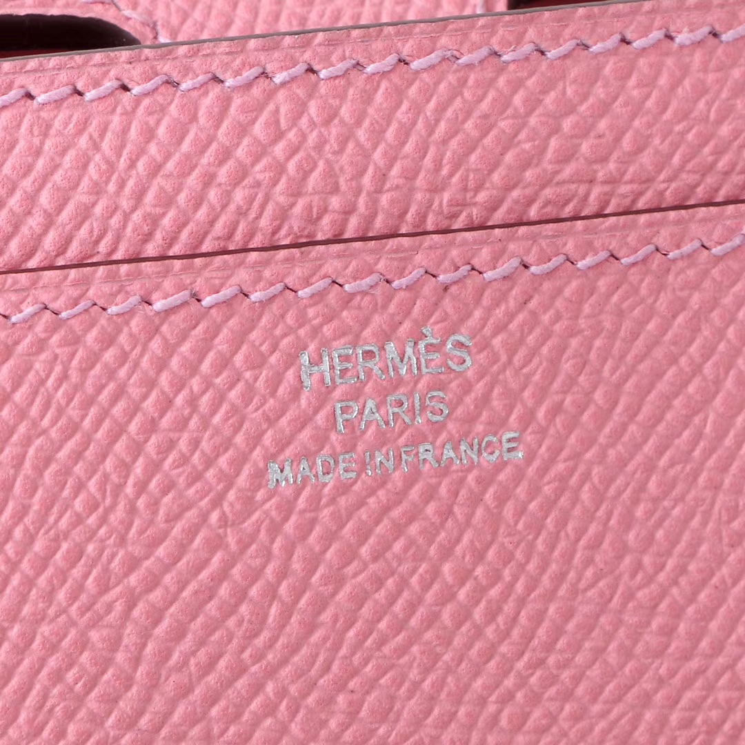 Hermès（爱马仕）大康钱夹 奶昔粉 银扣 原厂御用Epsom皮