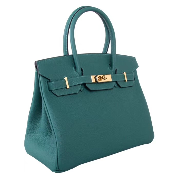 Hermès（爱马仕）Birkin 铂金包 孔雀绿 togo 金扣 30cm