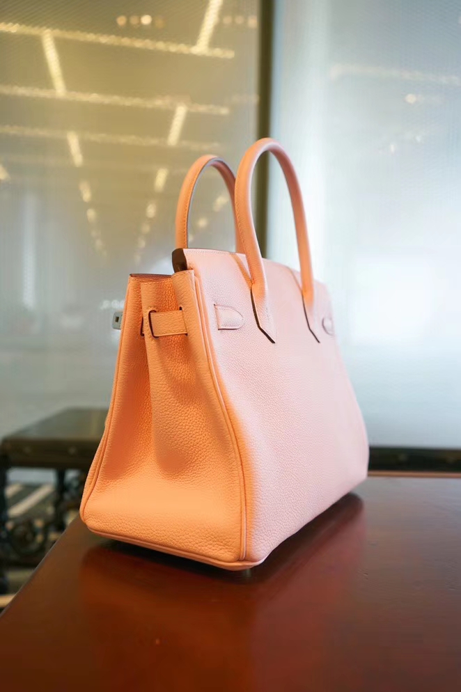 Hermès（爱马仕）Birkin 铂金包 奶昔粉 togo 银扣 30cm