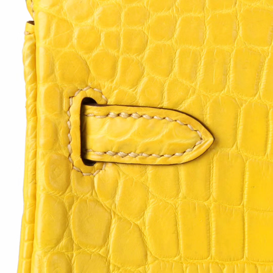 Hermès（爱马仕）Birkin 铂金包 柠檬黄 哑光尼罗鳄鱼 金扣 30cm